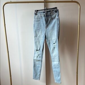 Hollister Blue Skinny Jeans with Distressed Details
